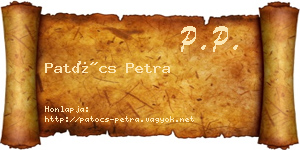 Patócs Petra névjegykártya